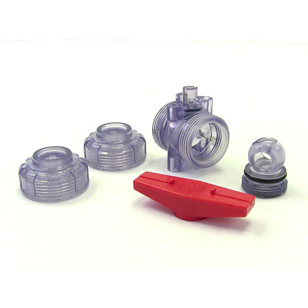 2" Clear PVC True Union Ball Valve (Clearance)