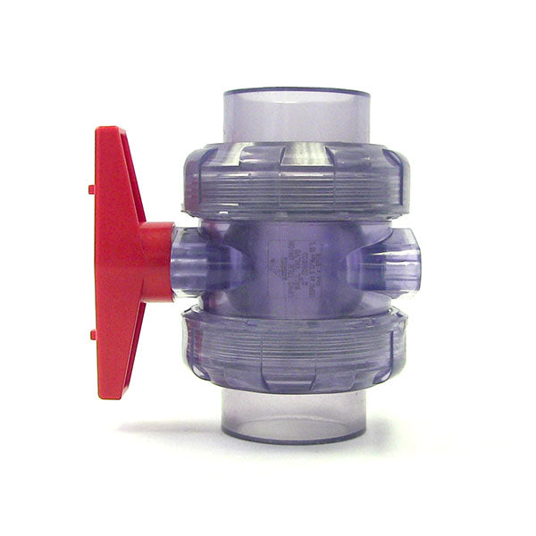 2" Clear PVC True Union Ball Valve (Clearance)