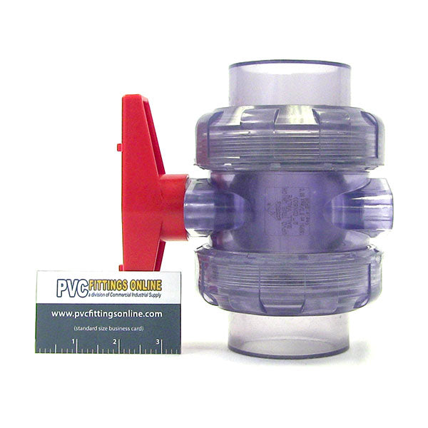 2" Clear PVC True Union Ball Valve (Clearance)