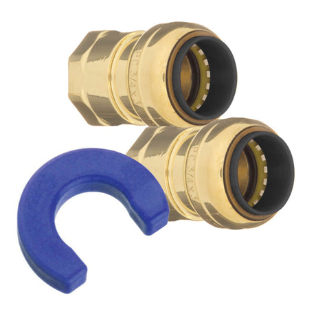 10188309 3/4 x 3/4" Brass Push Fit Water Heater Installation Kit