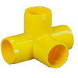 Yellow 3/4" Furniture Fitting 4-way (FF-4W-007-YELLOW)