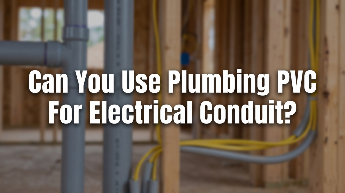 banner saying can you use plumbing pvc for electrical conduit