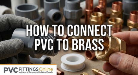banner with a title of how to connect pvc to brass