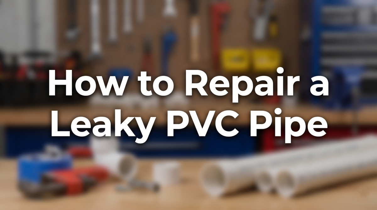 banner titled how to repair a leaky pvc pipe