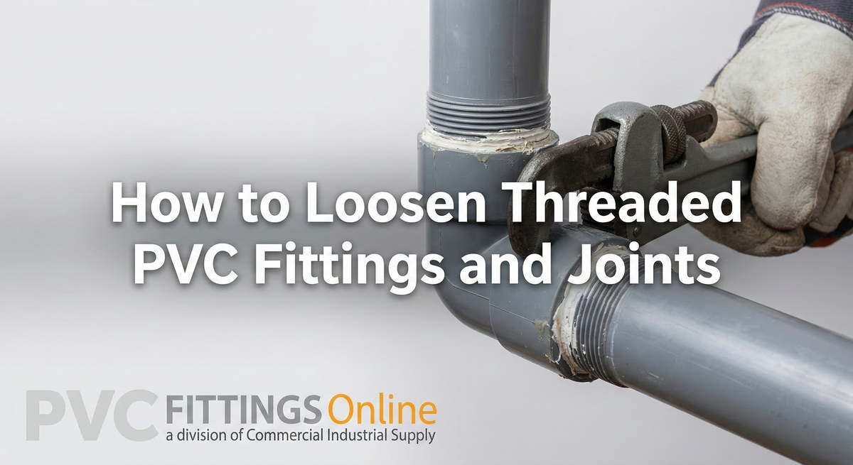 banner with title how to loosen threaded pvc fittings and  joints