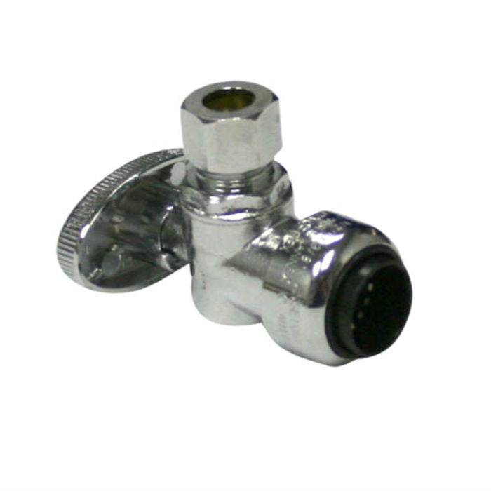 10177503 1/2" x 1/4" Brass Push Fit Compression Angle Stop