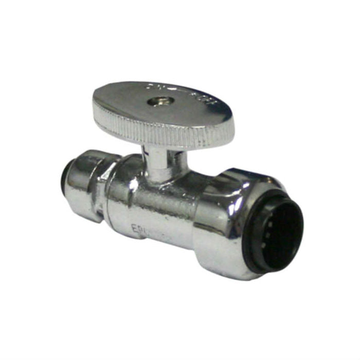 10177509 1/2" x 1/4" Brass Push Straight Stop