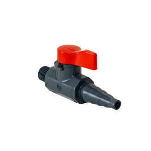 Asahi/America 1078002 1/4 in PVC Labcock Ball Valves Male Thread x Hose EPDM Seal