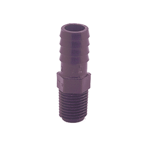 3/4" x 1/2" Par-Barb® Series Black Polypropylene Connector, Insert Barb x MPT Ends