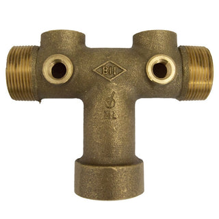 Collection Image for - Boshart 1-1/4" x 3-5/8" Center To End, No Lead Brass Solid Tank Tee (2-07TK-13SF-2NL) - 1