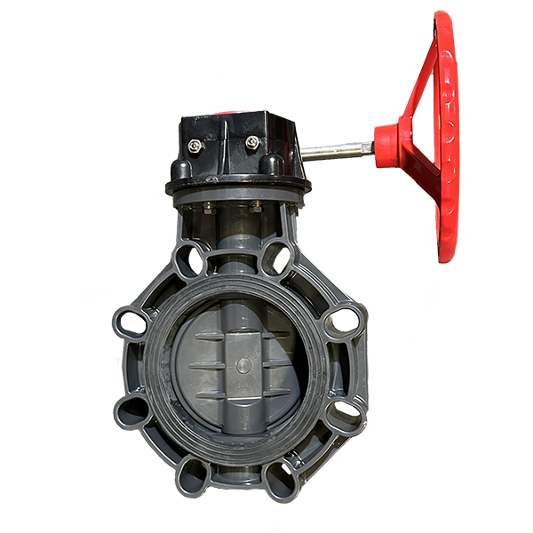 10" PVC Butterfly Valve - Gear Operator