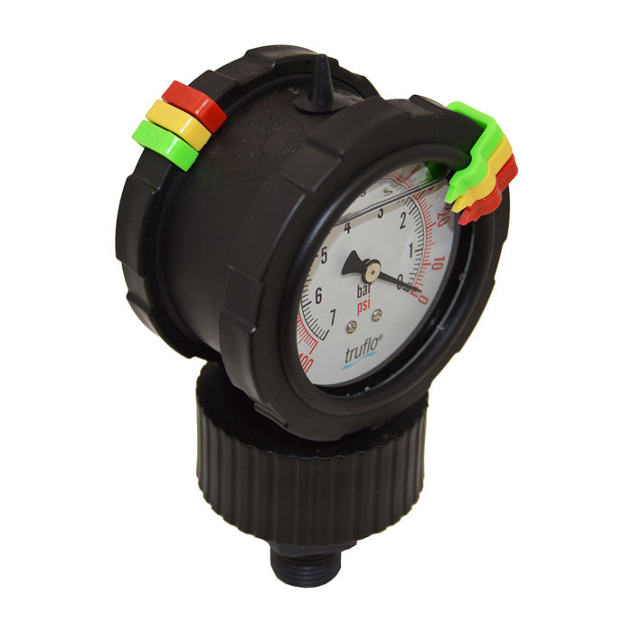 2-1/2" Truflo 2VU Series Double-Sided Pressure Gauge and Isolator (2VU-P-0-100)