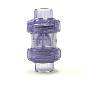 3/4" Clear PVC True Union Ball Check Valve (Clearance)