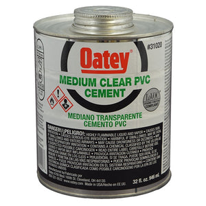 Oatey Medium Clear PVC Cement - Quart (31020)