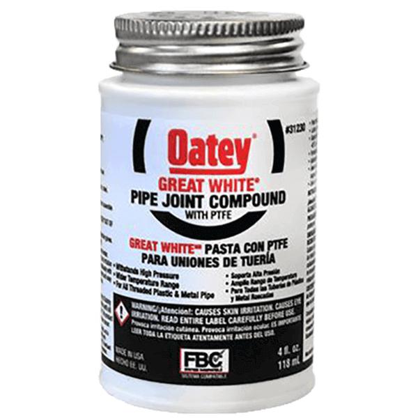 Oatey - Great White Pipe Joint Compound w/ PTFE - 4oz (31230)