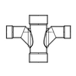 12" x 8" DWV PVC Double Sanitary Reducing Tee 3791-668