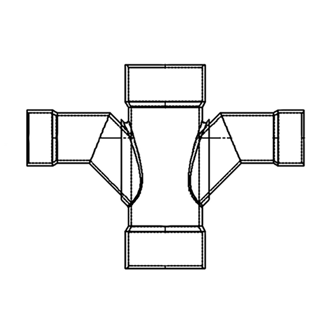 12" x 8" DWV PVC Double Sanitary Reducing Tee 3791-668