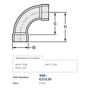 406-025LSF dimensions