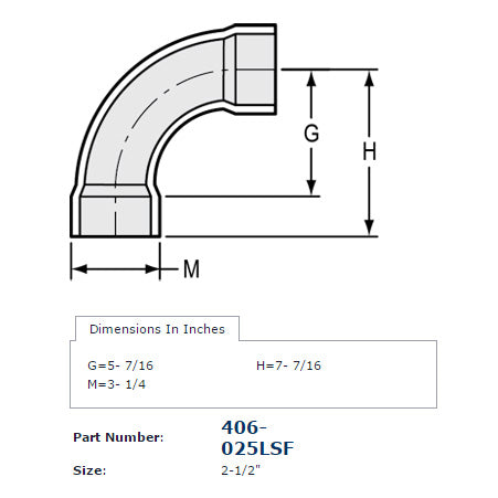 406-025LSF dimensions