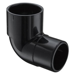 1-1/2" Black Sch 40 PVC 90 Street Elbow - Spig x Soc 409-015B