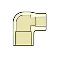 4106-209 1-1/2" x 1/2" CTS CPVC 90 Degree Reducing Elbow