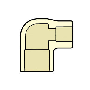 4106-211 1-1/2" x 1" CTS CPVC 90 Degree Reducing Elbow