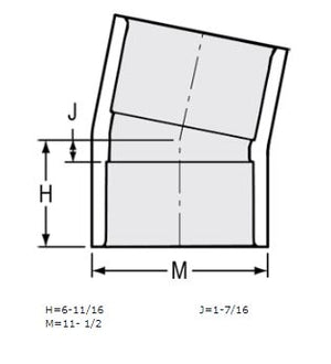 10" Sch 40 PVC 11-1/4 Elbow Soc 411-100F (Fabricated Fitting)