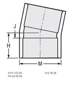 12" Sch 40 PVC 11-1/4 Elbow Soc 411-120F (Fabricated Fitting)