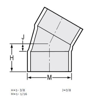 1/2" Sch 40 PVC 30 Elbow Soc 415-005F (Fabricated Fitting)