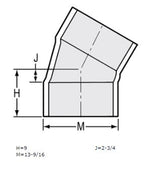 12" Sch 40 PVC 30 Elbow Soc 415-120F (Fabricated Fitting)