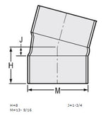 12" Sch 40 PVC 15 Elbow Soc 418-120F (Fabricated Fitting)