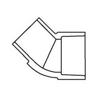1" Sch 40 PVC 45 Street Elbow - Spig x Soc 427-010