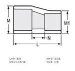 2-1/2" x 1-1/4" Sch 40 PVC Eccentric Reducer Coupling Soc 429-290FE (Fabricated Fitting)