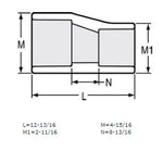 4" x 2" Sch 40 PVC Eccentric Reducer Coupling Soc 429-420FE (Fabricated Fitting)