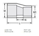 6" x 2" Sch 40 PVC Eccentric Reducer Coupling Soc 429-528FE (Fabricated Fitting)