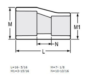 6" x 3" Sch 40 PVC Eccentric Reducer Coupling Soc 429-530FE (Fabricated Fitting)