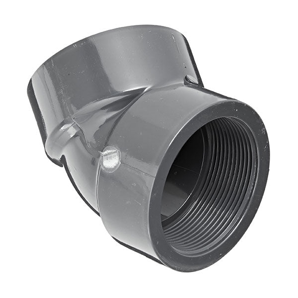 1-1/2 Inch Sch 80 PVC 45 Degree Elbow, Socket Connect, Grey