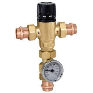 Collection Image for - 1" Adjustable Thermostatic Mixing Valve, Press Union w/ Gauge (521616A)