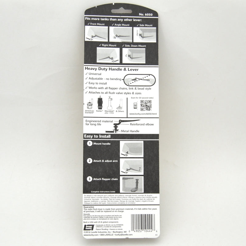 chromel toilet handle and lever back