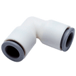 3/8" LIQUIfit&#174; Series White Bio-Based Polymer 90&#176; Union Elbow, Push-To-Connect, EPDM O-Ring, Stainless Steel Gripping Ring