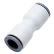 1/2" LIQUIfit&#174; Series White Bio-Based Polymer Union Connector, Push-To-Connect, EPDM O-Ring, Stainless Steel Gripping Ring