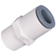 1/4" LIQUIfit&#174; Series White Bio-Based Polymer Connector, Push-To-Connect x MPT, EPDM O-Ring, Stainless Steel Gripping Ring