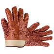 Red PVC Chip Gloves - Jersey Lining - Lrg