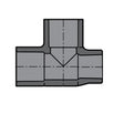 1-1/4" x 1" x 1-1/4" Sch 80 PVC Reducing Tee - Soc 801-159