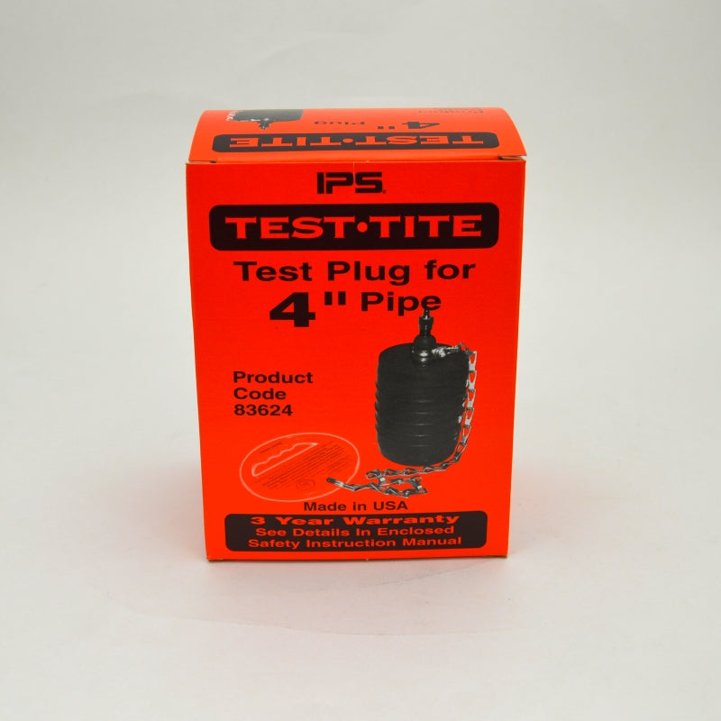 test plug for 4 inch pipe in orange box