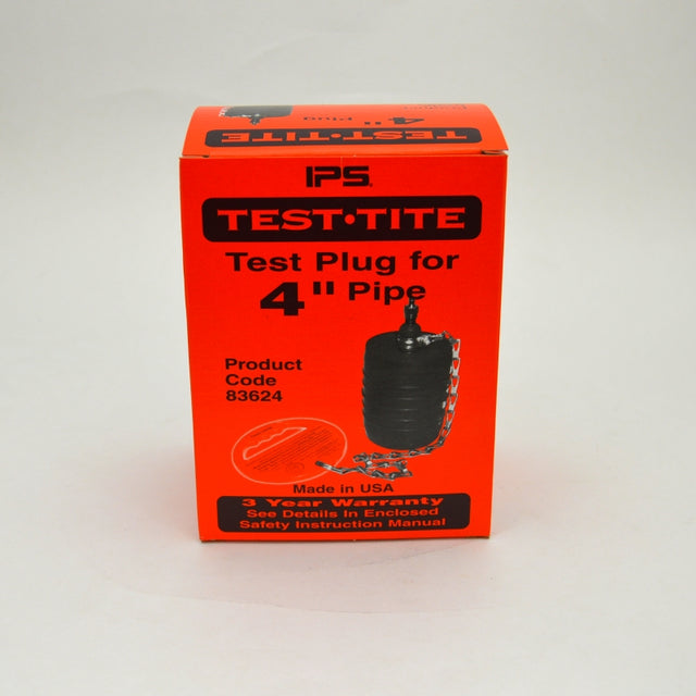 test plug for 4 inch pipe in orange box