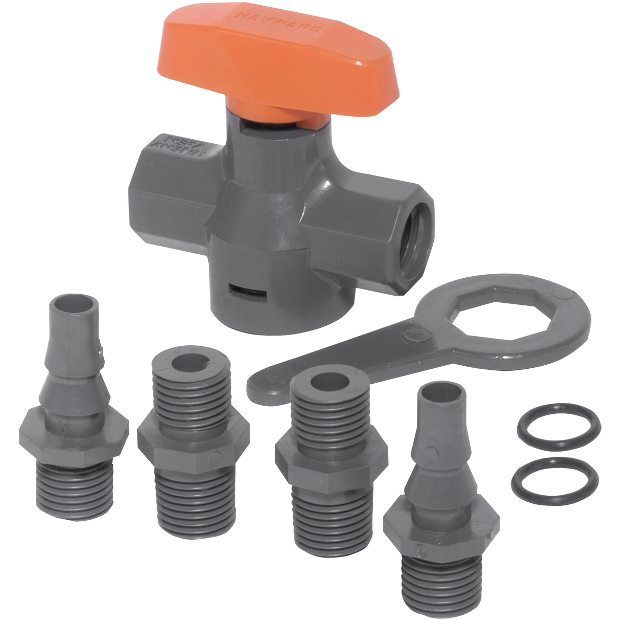 Universal Stopcock w/EPDM Seals; comes w/6 End connectors, carton qtys. ONLY