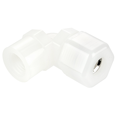 3/8" Fast & Tite&#174; White Nylon 90&#176; Elbow, Tube x FPT, Nitrile O-Ring, Ferrule Nut