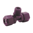 3/8" x 1/4" Fast & Tite&#174; Black Polypropylene Branch Tee, Tube x MPT, Nitrile O-Ring, Ferrule Nut