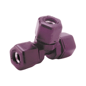 5/8" Fast & Tite&#174; Black Polypropylene Union Tee, Tube, Nitrile O-Ring, Ferrule Nut